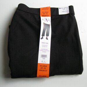 Gloria Vanderbilt Women's Cropped Length Pull-on Ponte Pants, Black, XXL (1510)